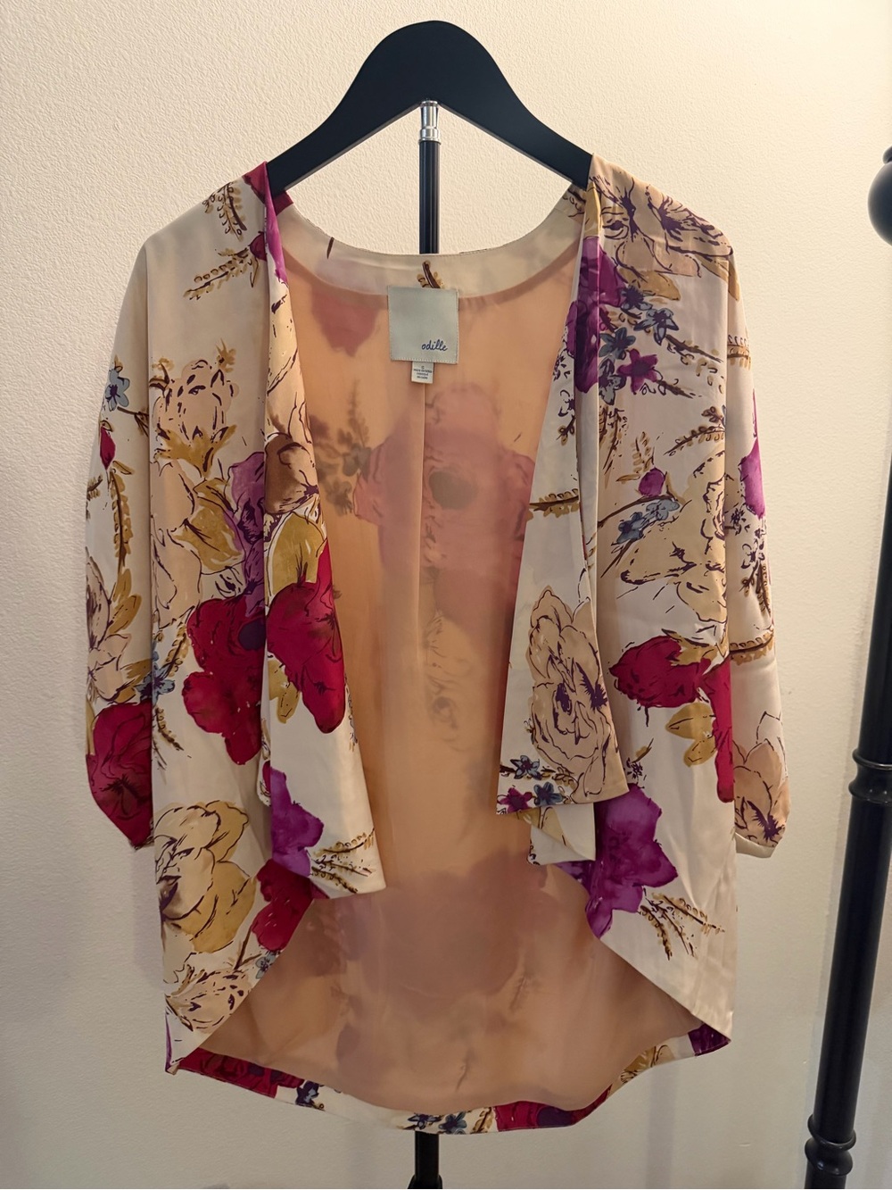 Odille Silk Floral Kimono Top - Picture 5 of 12